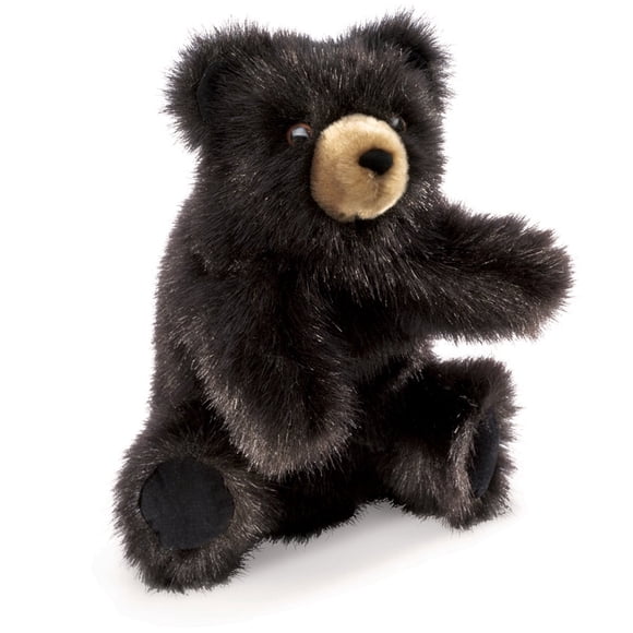 Títere De Mano Baby Black Bear De Peluche 13 X 15 X 23 Cm