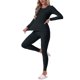 thumbnail image 4 of INSPIRE CHIC Conjuntos de Ropa Interior Térmica para Mujeres Camiseta de Manga Larga con Leggings Conjunto de Pijamas de Capa Base para Invierno Frío S Negro, 4 of 6