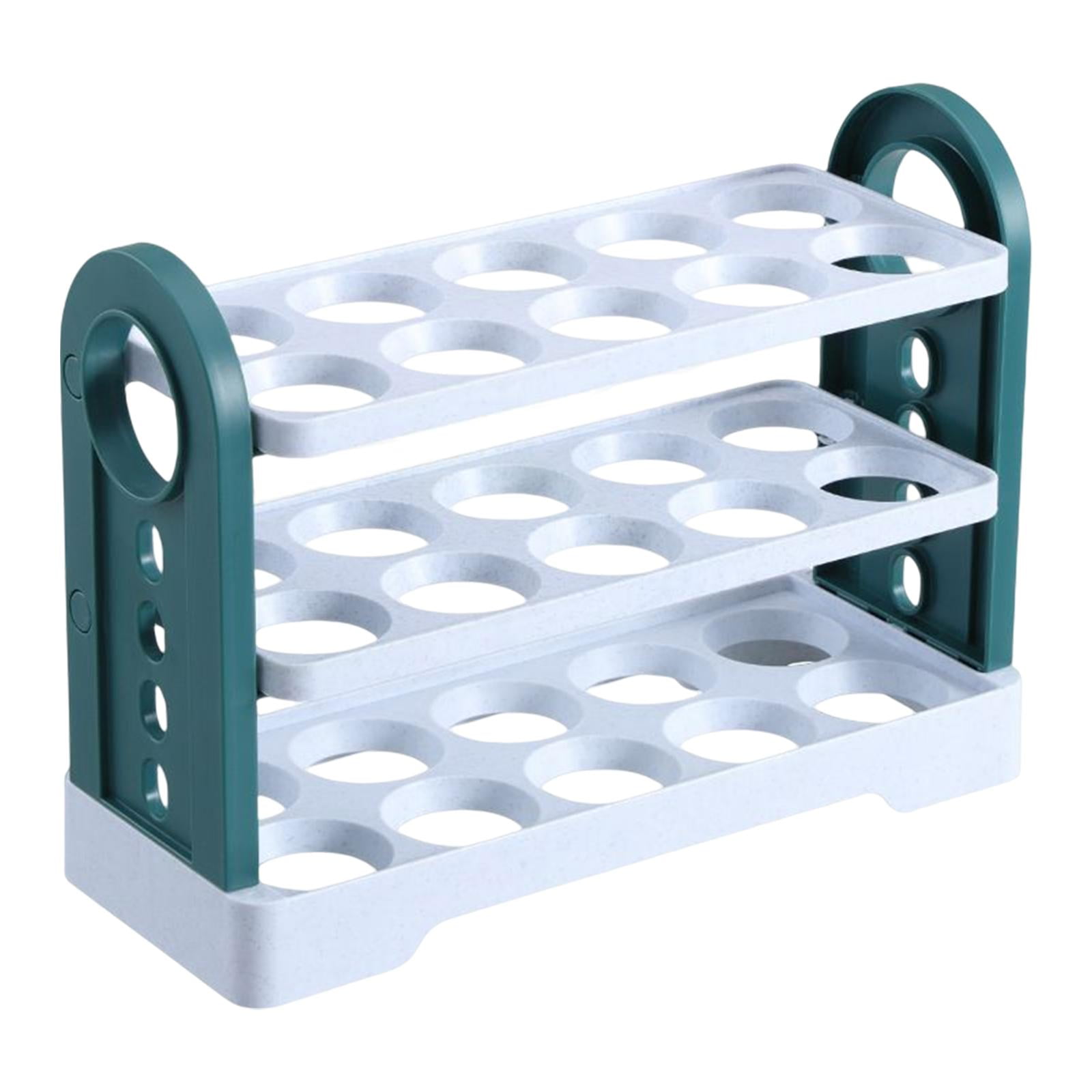 Magideal - 30 Grid 3 Layer Nevera Bandeja De Huevos Contenedor Nevera Huevos Organizadores Bandeja De Huevos Soporte De Huevos Caja De Almacena , Blanco