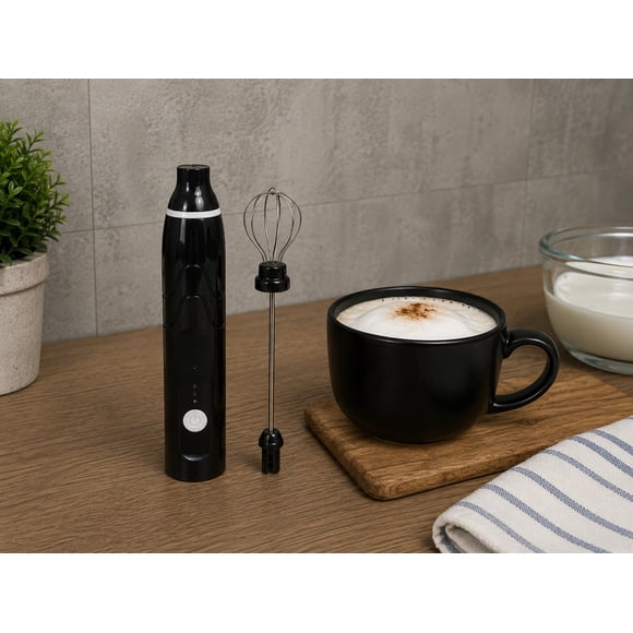 Espumador batidor de mano recargable 3 velocidades con doble cabezal para café, matcha y proteínas