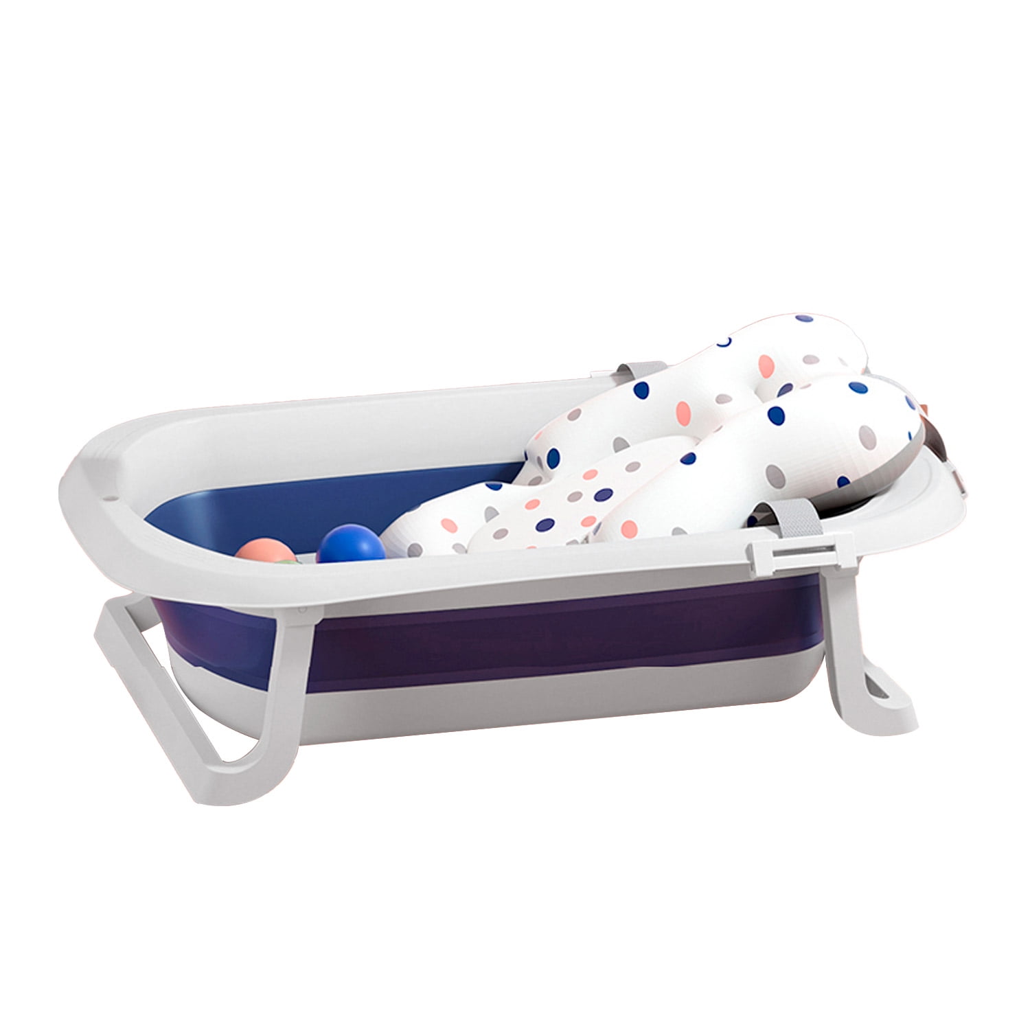 Global Latin - Tina Bañera Plegable Para Bebe Con Cojin Y Accesorios
