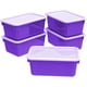 thumbnail image 1 of Contenedores de almacenamiento de plástico Storex Cubby Bins morados, paquete de 5, 1 of 5