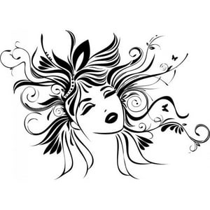 Rienda Libre Graphics - Decomural Floral Hair Beauty Princess Ws-17971