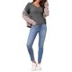 thumbnail image 2 of INSPIRE CHIC Camiseta Térmica para Mujer con Sujetador Incorporado, Manga Larga Acanalada, Escote en V, Ajuste Delgado, Caliente, Invierno, Forro Polar Suave, Capa Básica, XL, Gris, 2 of 6