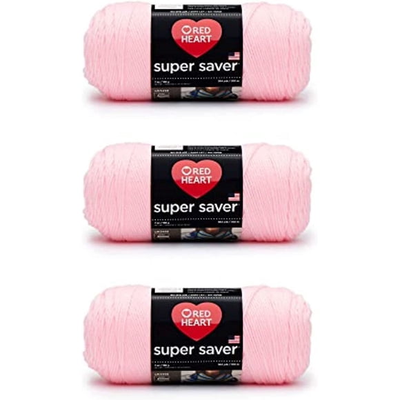 Yarn Red Heart Super Saver Baby Pink, paquete de 3 unidades, 198 g, acrílico