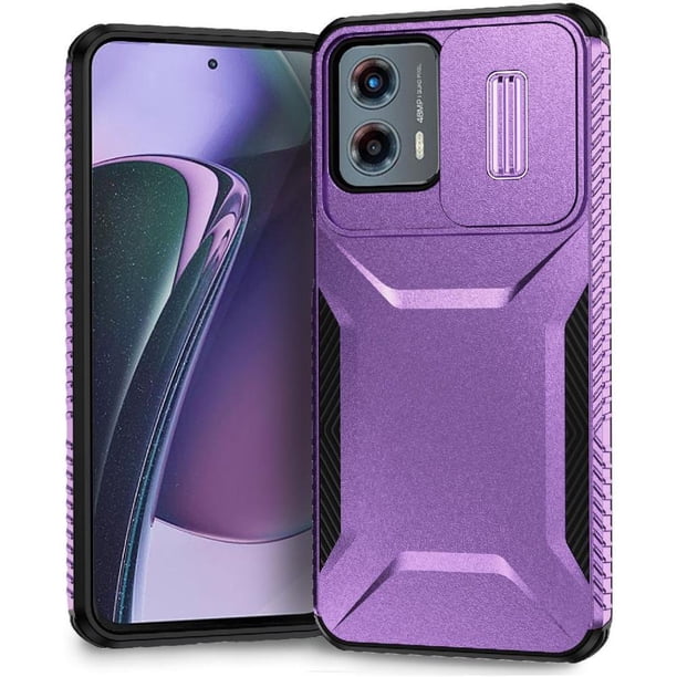 Funda Resistente para Motorola Moto G 5G 2023 con Tapa Deslizante y Protección Militar Morado