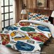 thumbnail image 1 of Bedding Animal Portrait Badge Pattern Theme All-Season Machine Washable Includes Pillowcases Suitable for Bedroom Guest Room Dormitory Holiday Decor Ideal Gift, 1 of 1