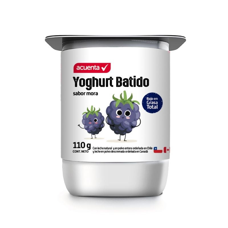 Yoghurt Batido Sabor Mora Pote 110 g Acuenta