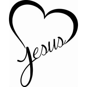 Rienda Libre - Sticker Corazón Jesús Heart Love God Auto Camioneta