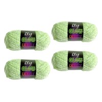 Magideal - 4 Piezas De Hilo Luminoso Que En La Oscuridad, 4 Mm, 70 M Por Rollo, Hilo De Chenilla Brillante Creativo Para Tejer A Mano, Juguetes De Crochet Verde
