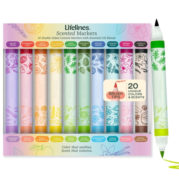 Marcadores Lifelines 10 Doble Cara Aromáticos
