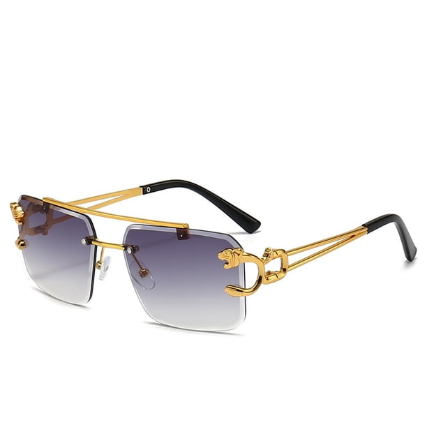ENSARJOE Men's Fashionable Tinted Square Rimless Glasses - Perfect for Outdoor Activities and Protecting Your Eyes