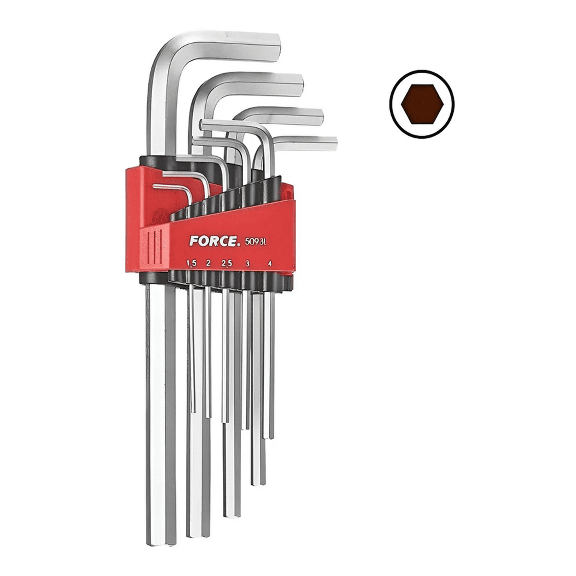 Genérico - Juego De Llaves Allen 1.5-10 Mm. Larga (5093l), Force