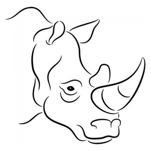 Rienda Libre Graphics - Decomural Rhinoceros Portrait Rhino Outline Ws-17667