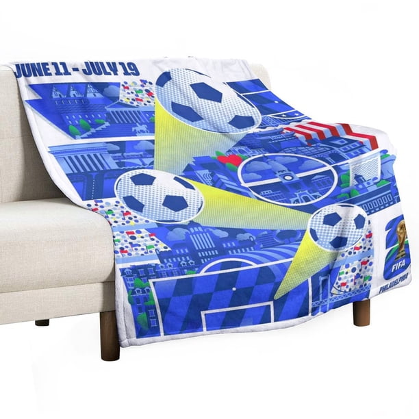 COPA MUNDIAL DE LA FIFA Manta de franela anti-pilling, suave, ligera, esponjosa y acogedora de lujo para hogar y cocina – Perfecta para niños y adultos,101.6 cm × 152.4 cm