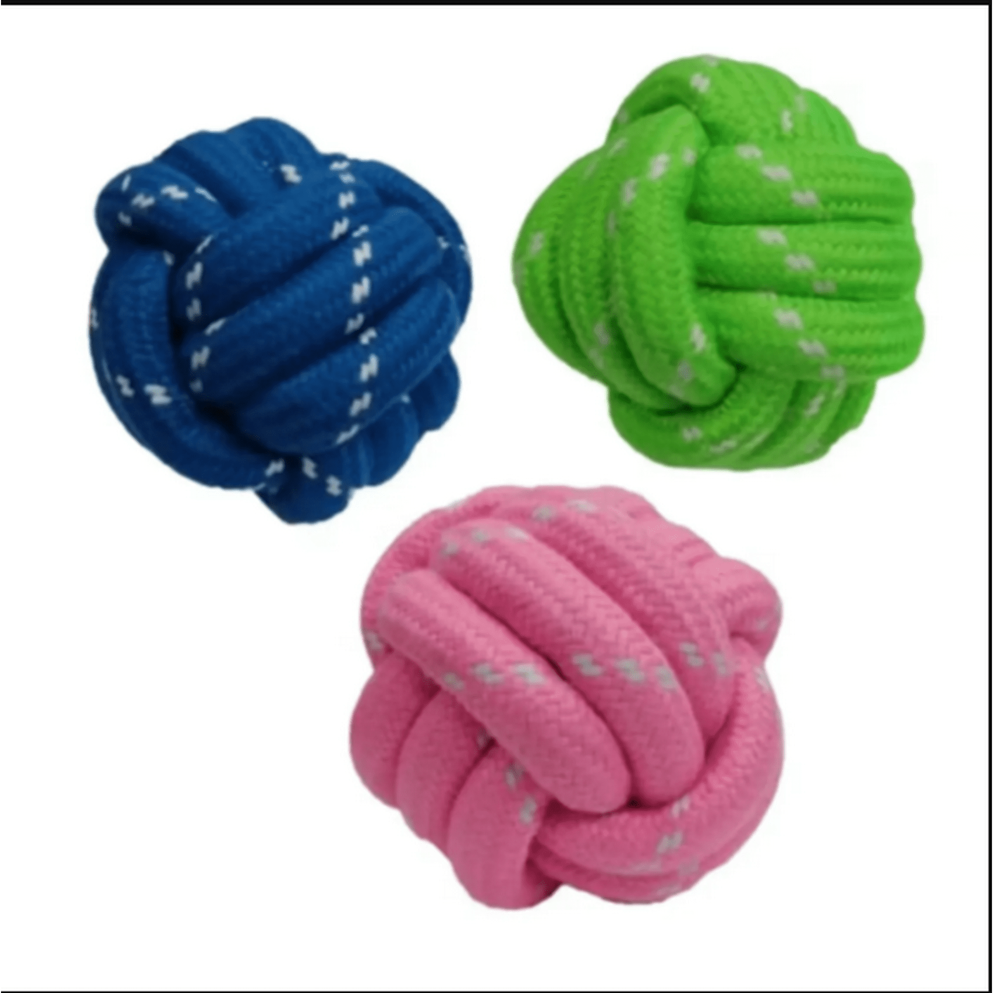 Genérico - Pelota Masticable X3 Unidades Cuerda De Nudo Juguete