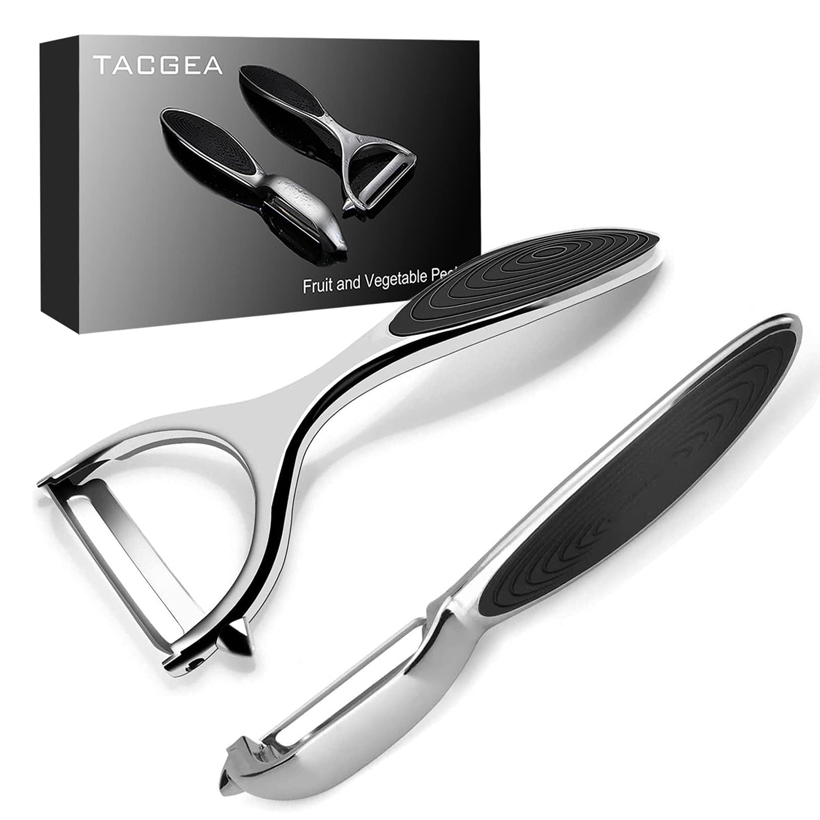 Pelador De Verduras Tacgea Para Cocina, Hoja Recta, Juego De 2