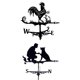 thumbnail image 4 of 2x Black Rooster Veleta Veleta Veleta Jardín Exterior Patio Granja Decoración, 4 of 4