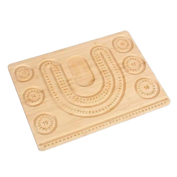 Soporte de tablero de cuentas de madera Medición reutilizable Joyería portátil Bandeja de diseño de cuentas de medición para aficiones de bricolaje Ar