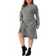 thumbnail image 2 of Agnes Orinda Disfraces de Halloween Vestido Suéter para Mujer de Talla Grande Cuello Redondo Manga Larga Tejido de Punto Vestidos Suéter de Otoño Invierno 2X Gris, 2 of 5