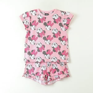 Pijama Manga Corta Niña Rosado Full Print Minnie Disney