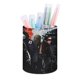 thumbnail image 1 of El Caballero Oscuro-theme Cylinder Pen Holder Pencil Organizer with Flannel Lining PVC Leather Material Cardboard Base for study work 10*8CM, 1 of 6
