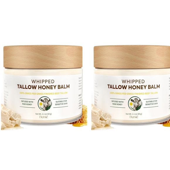 Bálsamo de sebo con miel Dersie – Pack de 2 unidades, 60 g, para piel seca