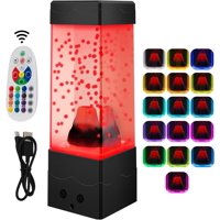 Xinqihang - Lámparas De Lava, Lámpara De Lava Volcánica Para Niños, 17 Colores Cambiantes Con Control Remoto, Lámpara De Lava Multicolor Alimentada Por Batería O Usb Para Adultos, Decoración De Habitación De Niño