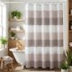 thumbnail image 5 of REGALWOVEN Juego de Cortinas de Ducha con Rayas de Waffle, Cortina de Baño de Tela Texturizada Impermeable con 12 Ganchos para Decoración de Baño Gris 71"W x 71"L, 5 of 7
