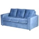 thumbnail image 4 of Living Emanuel 3 Cuerpos Y 2 Poufs - Tela Felpa Azul Petróleo, 4 of 6