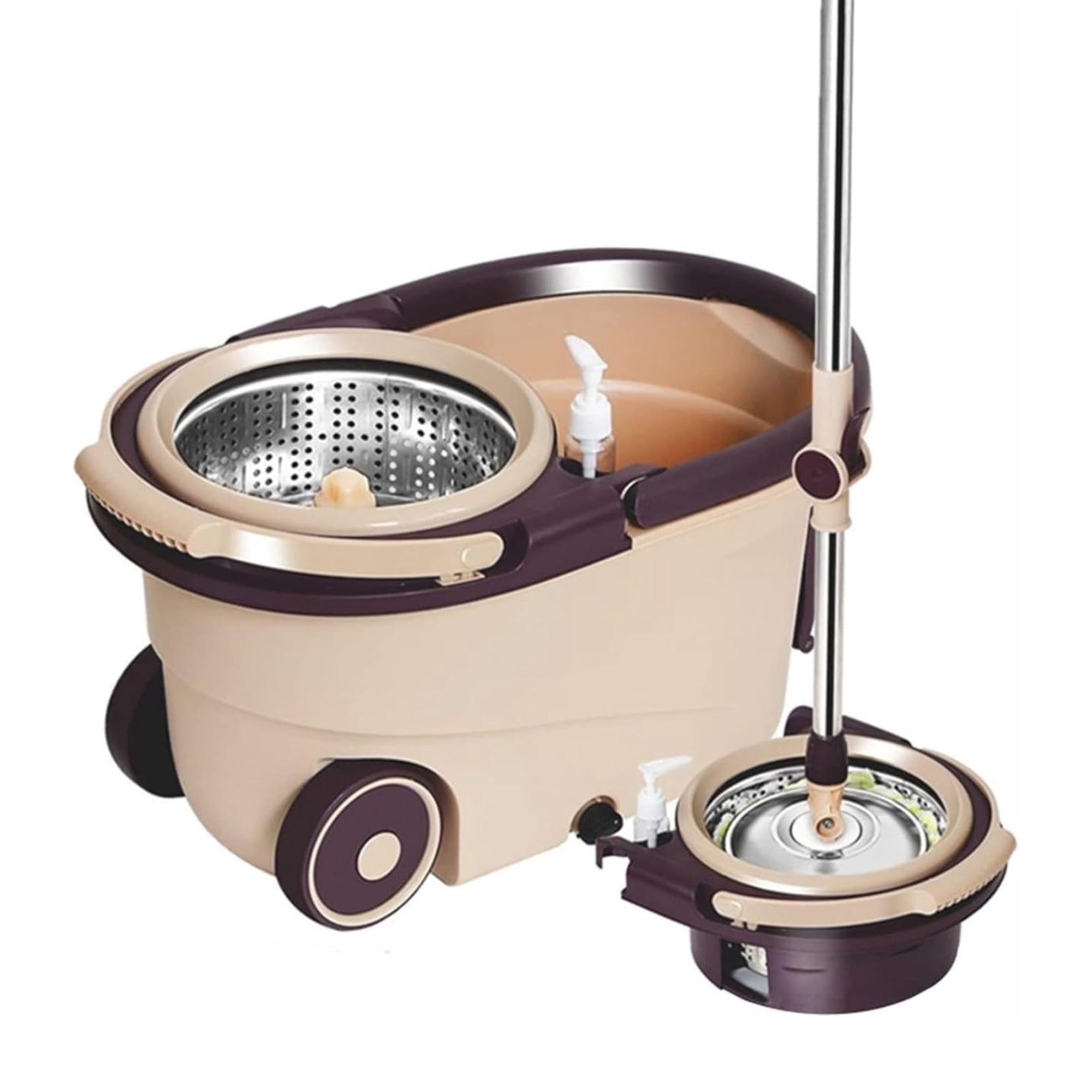 Genérico - Trapero Mopa Giratoria 360º Con Balde Centrifugador Acero Inoxidable