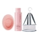 thumbnail image 3 of Juego De Alfombrillas De Limpieza De Brochas De Maquillaje De Silicona De 3 Uds Con Cesta De Red Plegable Portátil Rosa, 3 of 5