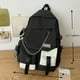 thumbnail image 4 of Preppy Style Student School Bag: Color Contrast Flap Laptop Backpack for Casual Travel, 4 of 5