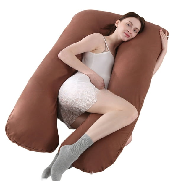 Almohada para embarazadas, almohada en forma de U desmontable y lavable, cojín grande, almohada de cintura