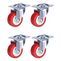 Genérico - Ruedas Giratorias Multifuncionales Sillas Muebles Set X4 Ruedas Rojo