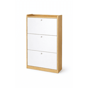 Space Home - Zapatero Velux Nordic 3 Niveles Ahorra Espacio 18 Pares Blanco Madera