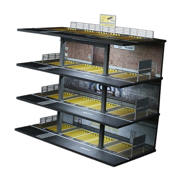 Expositor de Autos Modelo Caja Diorama Garaje Organizador Ornamento Micro Paisaje con Iluminación Interior Adecuado para Decoración Hogareña Regalo Ti Estilo C