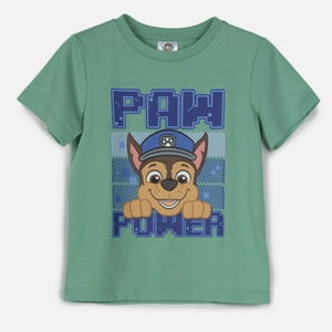 Polera Manga Corta Niño Brillante Verde Paw Patrol