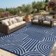 thumbnail image 1 of Alfombra Garvee Arcoíris Reversible 152 cm x 122 cm Azul Exterior, 1 of 8