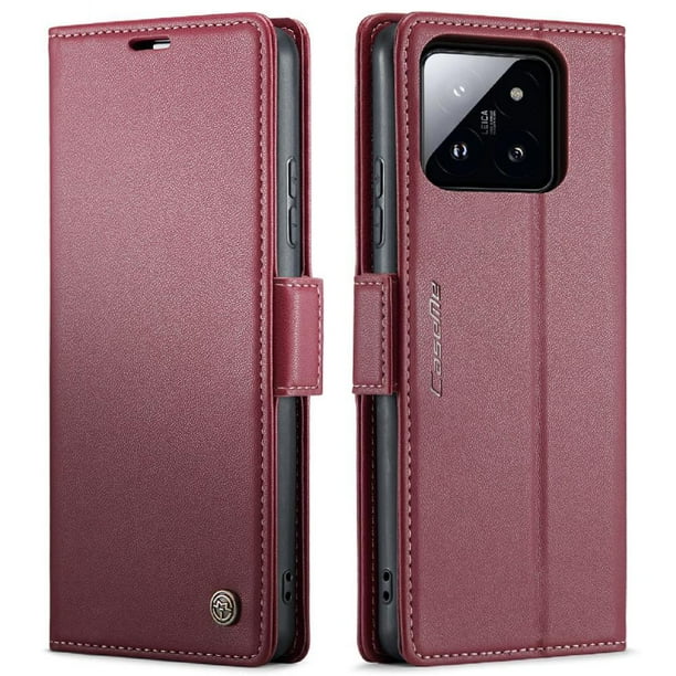 CaseMe tipo cartera Xiaomi 14 con cierre magnético, RFID, tarjetero, soporte, carga inalámbrica
