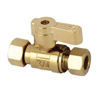 Válvula De Cierre Kingston Brass Kf3330Pb X 3/8 Od Comp Straight