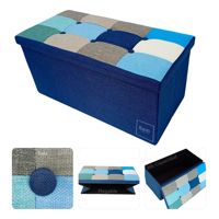 Genérico - Puff Baúl Plegable Organizador Beiti 76X38 Tela Mix Azul