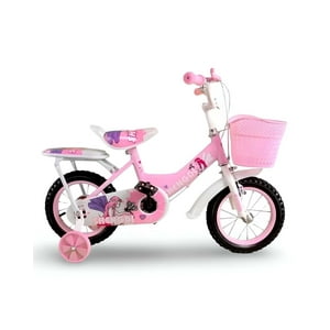 Genérico - Bicicleta Infantil Aro 14 Con Ruedas De Entrenamiento Rosado