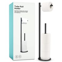 Porta Papel Higiénico De Pie Batoliet Negro Mate 64.5 Cm