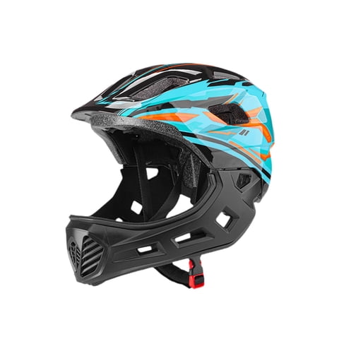 Ioensy - Casco De Bicicleta Para Niños, Equipo De Protección Portátil Para Ciclismo De Montaña, Patinaje, Azul Y Naranja.