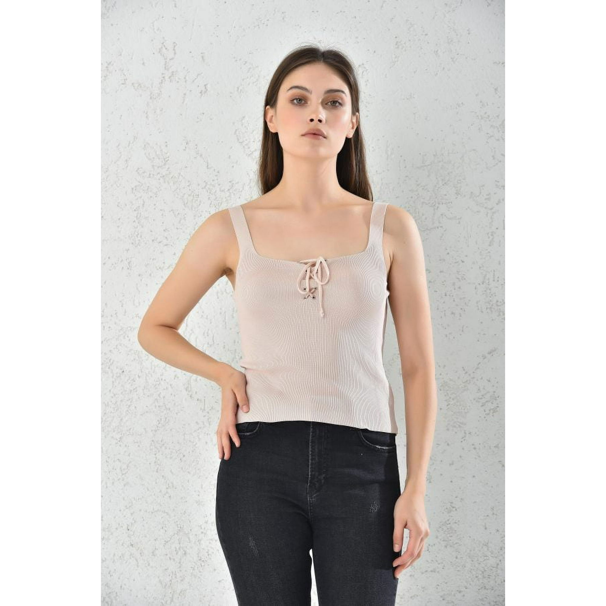 Home Fashion - Body Mujer Beige Con Cordon Sin Manga Talla S