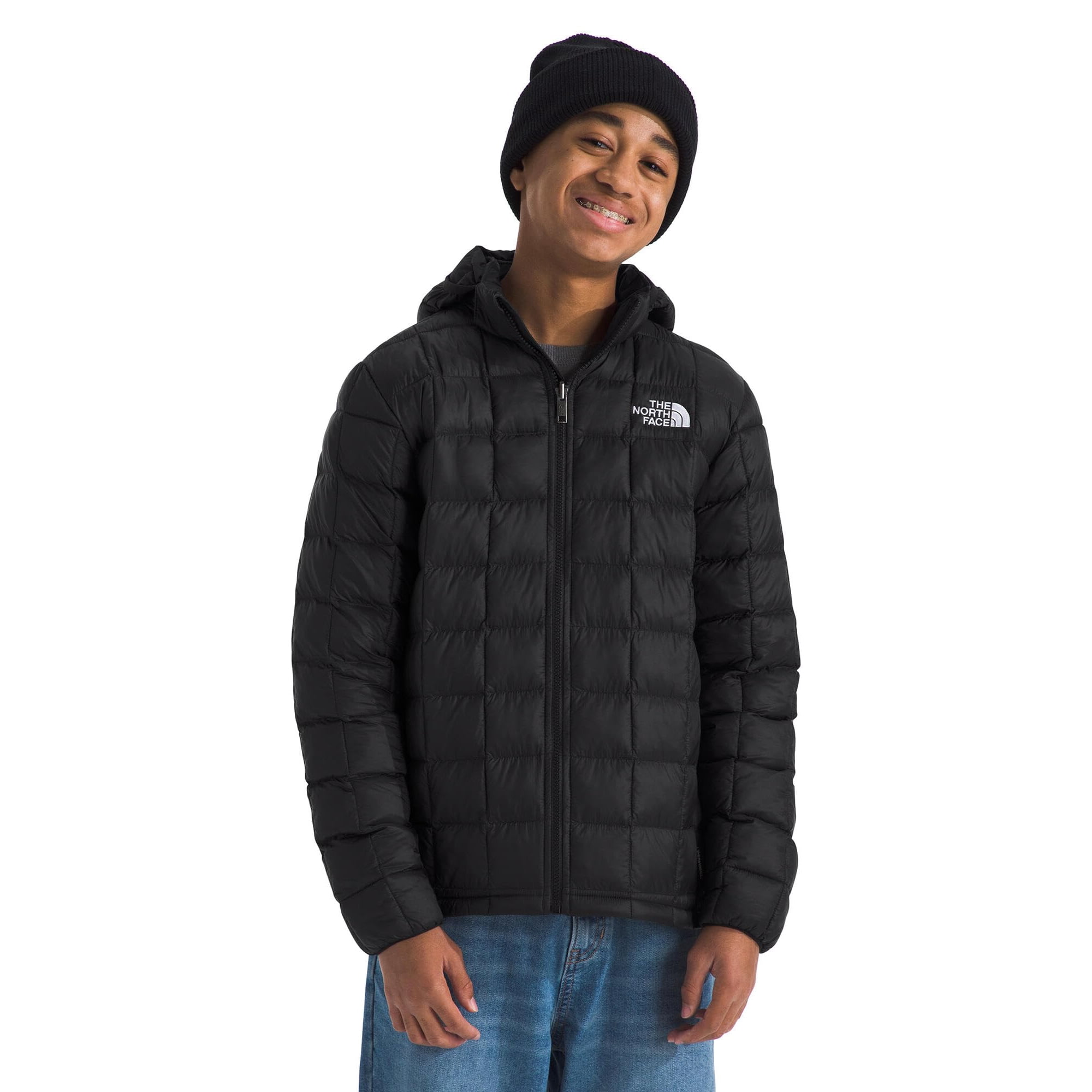 Chaqueta The North Face Thermoball Con Aislamiento Térmico Para Niños, Con Capucha, Negra
