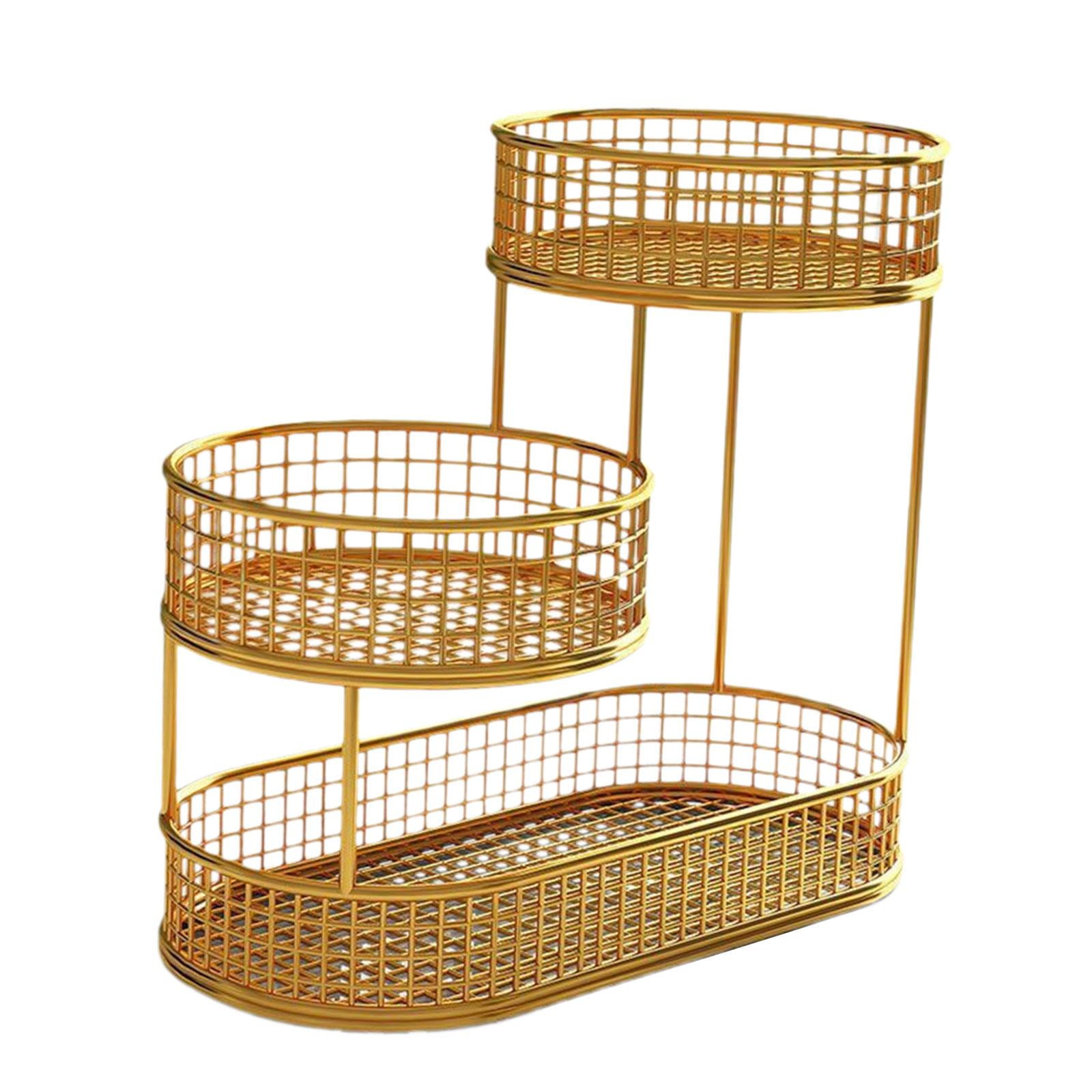 Bothyi - Cesta De Frutas Multiusos, Organizador De Productos Para Pan De Aperitivos Y Verduras, Color Dorado