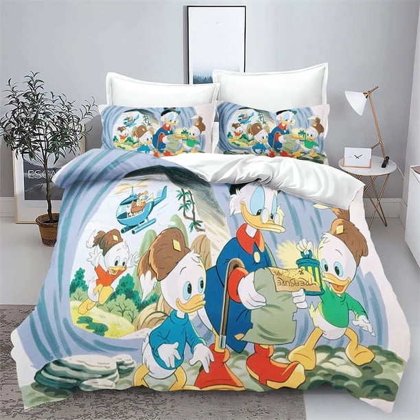 Duvet Cover Mickey Minnie Duvet Cover Pillowcase Set 2pcs/3pcs Three-piece Needlework Set Microfiber Multi-size Bedding