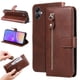 thumbnail image 2 of Funda tipo cartera para Samsung Galaxy A05 con bolsillo con cremallera y ranuras para tarjetas – Función de soporte Marrón, 2 of 6